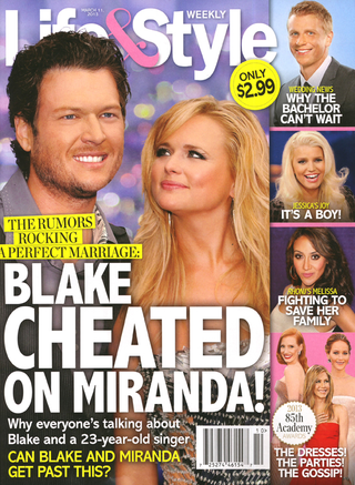 Illustration for article titled This Week in Tabloids: Blake Shelton Cheated on Miranda Lambert